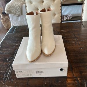 Adorable Beast white booties. Like new! Size 8